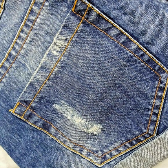 Forever 21 Premium Denim Distressed Jean Shorts 28 Mid Rise - Picture 2 of 5